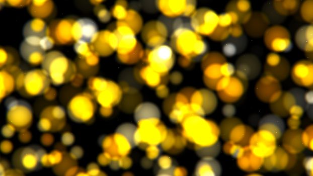 Abstract background with gold bokeh. 3d rendering