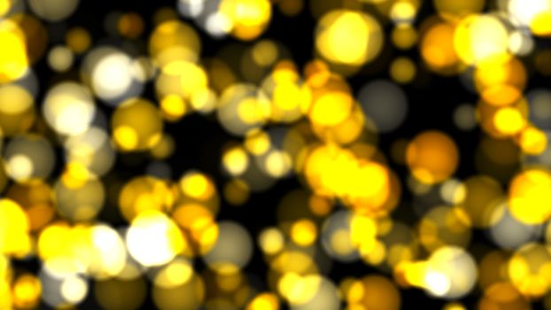 Abstract background with gold bokeh. 3d rendering