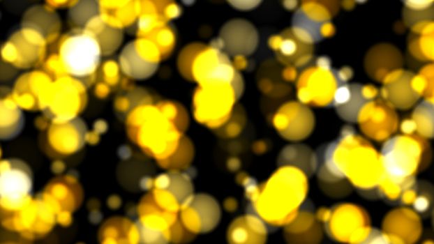 Abstract background with gold bokeh. 3d rendering