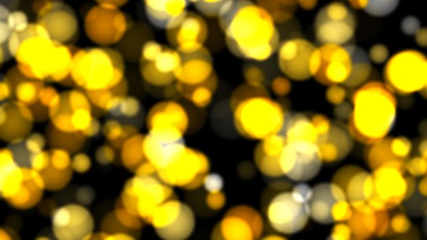 Abstract background with gold bokeh. 3d rendering