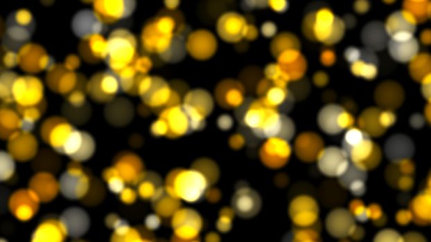 Abstract background with gold bokeh. 3d rendering