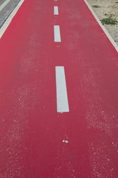 Red bicycle path