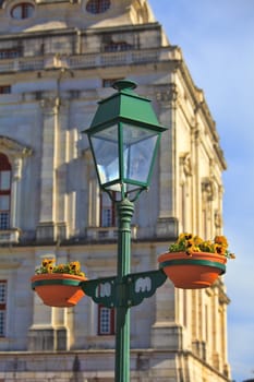 Typical metal street lamp at Mafra (Portugal)