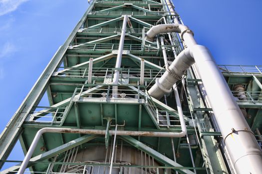 Chemical plant in the blue sky