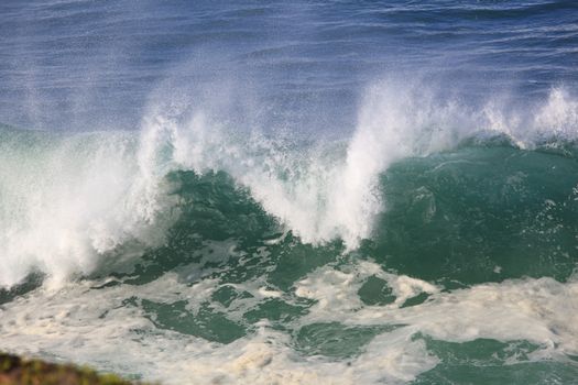 Sea surf great wave break on coastline