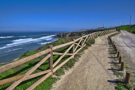 Atlantic ocean coast view .Sintra Portugal