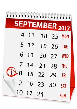 icon in the form of a calendar for September 1