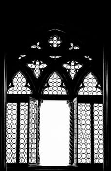 Venice, Italy. Detail of a window silhouette.