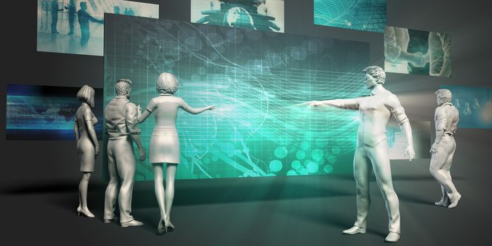 Biotechnology Research Concept with Virtual Presentation Background