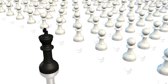 Leadership King Leading Pawns Chess Business Concept