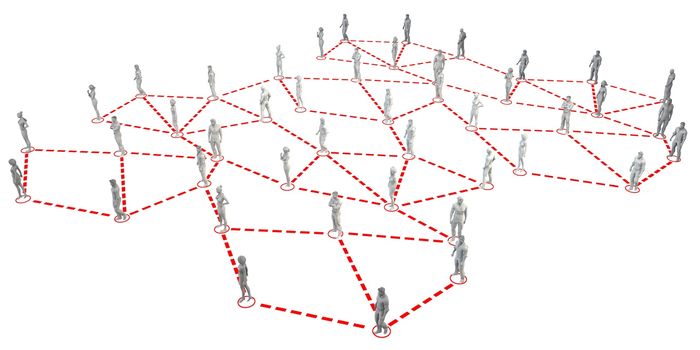 Business People Network Connected Together as Concept