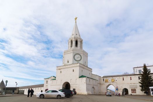 Kazan, Russia - March 28.2017. The Spasskaya Tower of the Kazan Kremlin