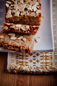 Apple Pie with Cinnamon on wooden table