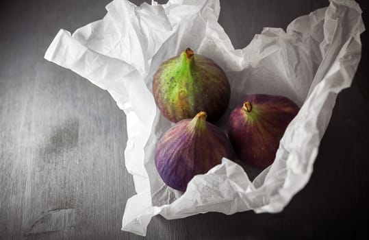 A bunch of Fresh Juicy Figs on a table