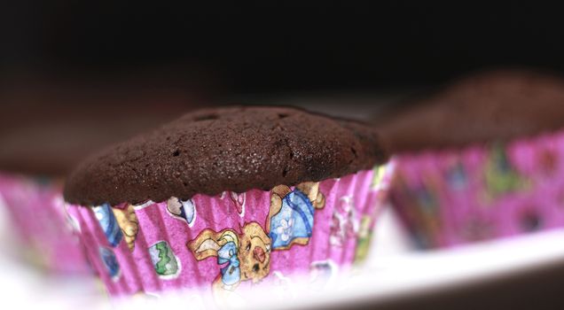 Muffins In Pink Forms For Baking .