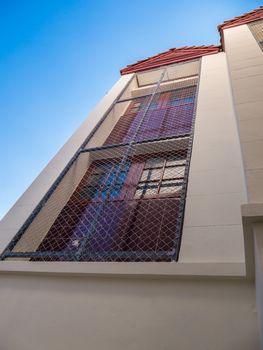 The house installs a metal mesh to protect the birds from nesting