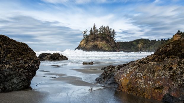 Rocky Beach Landscape, Color Image, Northern California