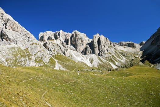 Mountain landscape on a sunny day, Dolomite Alps, Italy