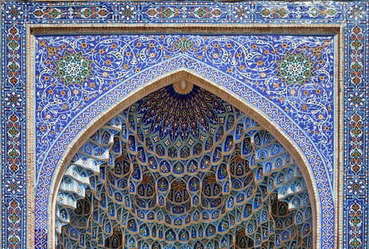 Decoratid wall niche in Gur-e-Amir mausoleum, Samarkand, Uzbekistan
