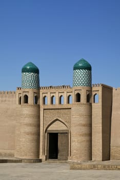 The Kunya Ark gate in Khiva Old Town, Uzbekistan