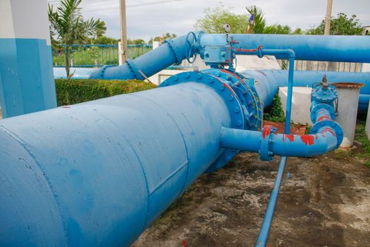 flanges, couplings, valves and pipes of an irrigation water