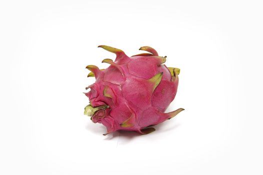 Purple dragon fruit on white background