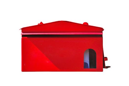 isolate of front red mail box with the letter in