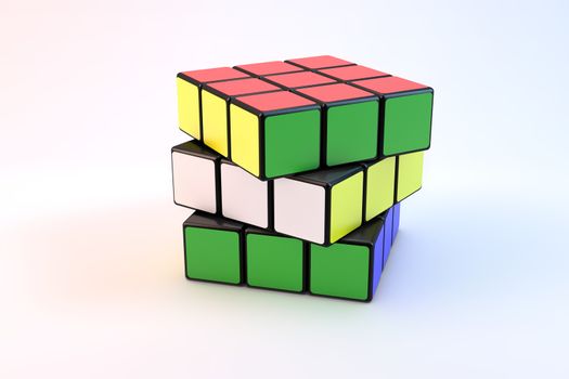 Famous Rubik's over white background