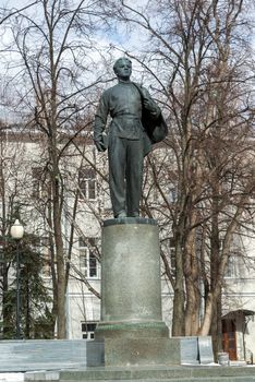 Kazan, Russia - March 28.2017. Monument to young Vladimir Lenin before the Kazan State University