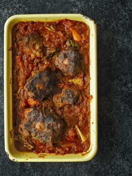 close up of rustic italian oxtail stew