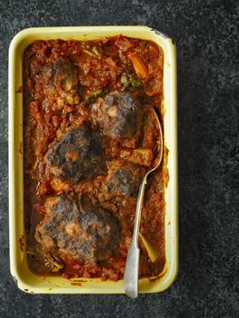 close up of rustic italian oxtail stew