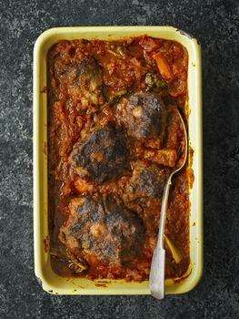 close up of rustic italian oxtail stew