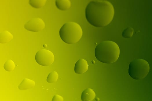 Abstract Background with Oil Drops on Yellow - Green
