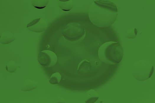 Abstract Background with Oil Drops on Green