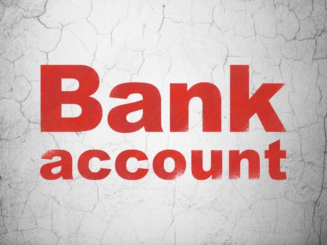 Money concept: Red Bank Account on textured concrete wall background