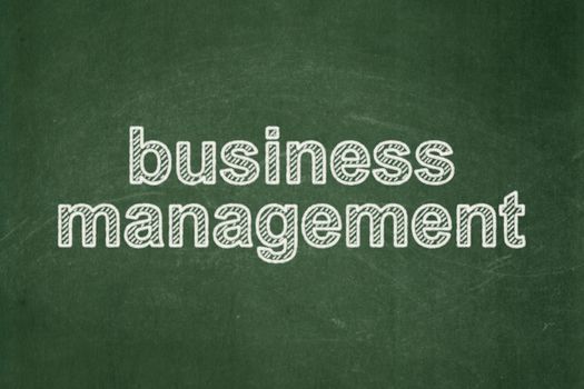 Finance concept: text Business Management on Green chalkboard background
