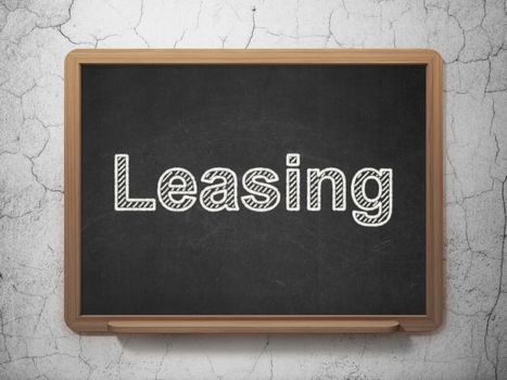 Finance concept: text Leasing on Black chalkboard on grunge wall background, 3D rendering