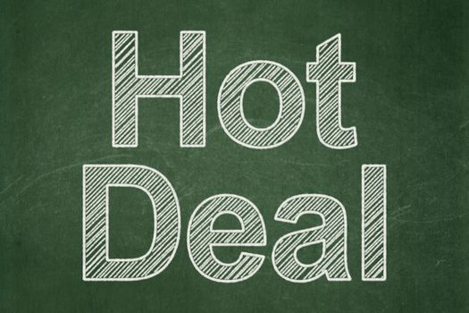 Business concept: text Hot Deal on Green chalkboard background