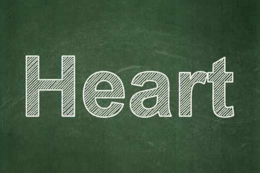 Health concept: text Heart on Green chalkboard background