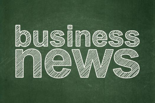 News concept: text Business News on Green chalkboard background