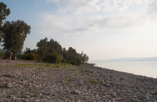 Lake Kineret near the town of Tiberias, Israel