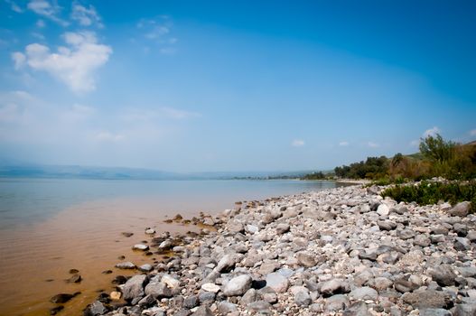 Lake Kineret near the town of Tiberias, Israel