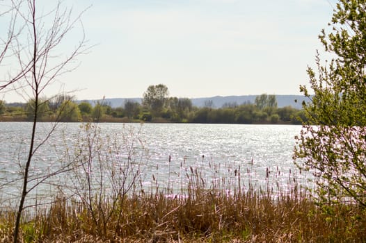 View of the lake of Madine in the department of the Meuse in france