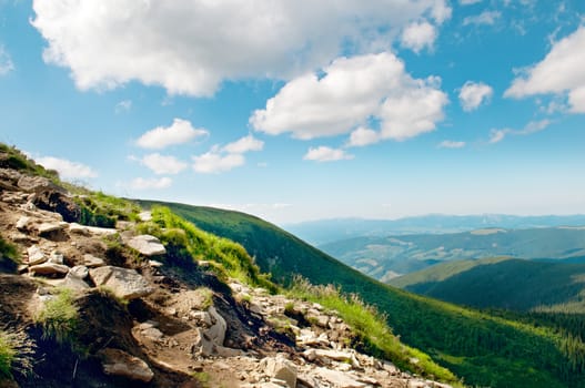 Mountain view from the top of Goverli, Carpathians