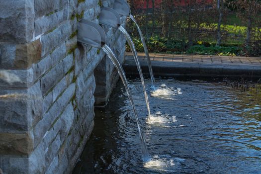 Water supply for a garden pond.