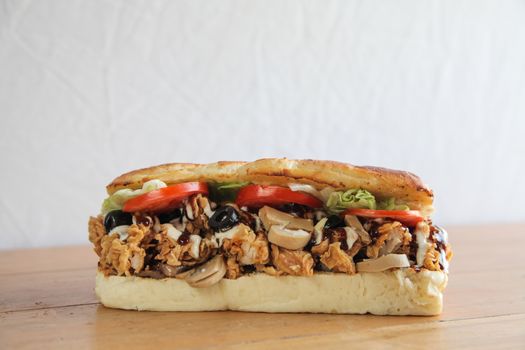 Fried Chicken foot long sub sandwich

