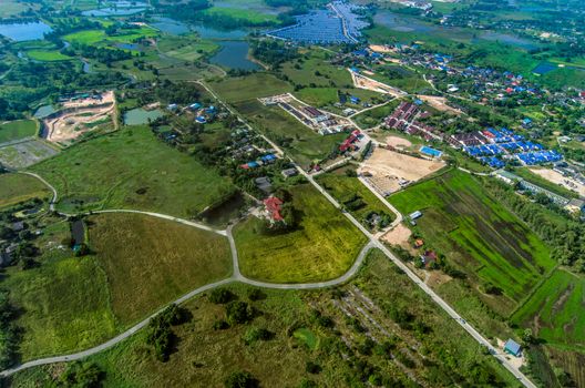 Aerial Photo Farming Agriculture and Land Development in Thailand