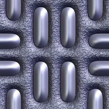3D rendered metal seamless background wall decoration.