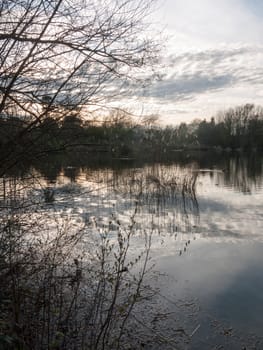 Beautiful lake water during the sunset