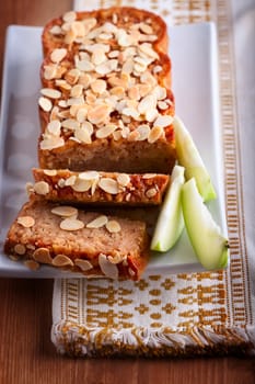 Apple Pie with Cinnamon on wooden table